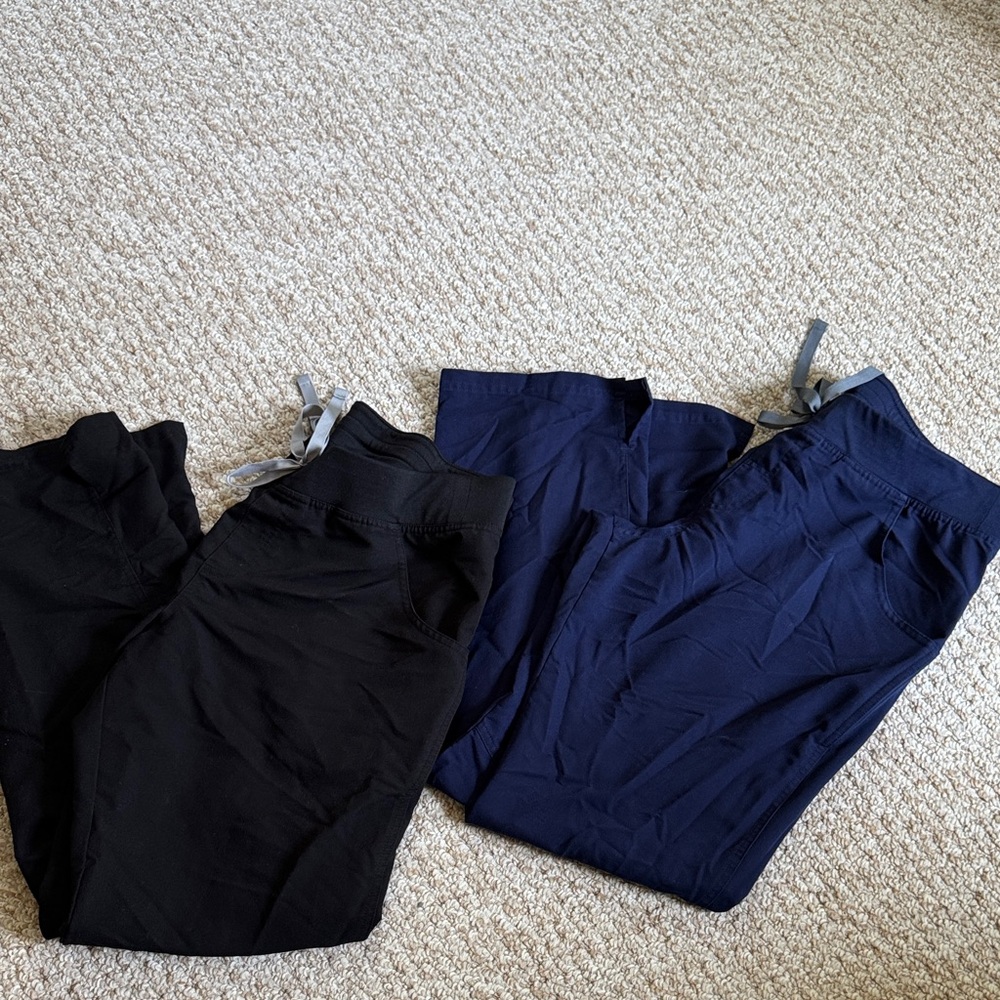 Figs Black and Navy Kade cargo pants